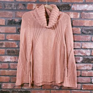 Forever 21 Dusty Rose Ribbed Cowl Neck Sweater